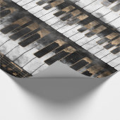 Papier Cadeau Clés et notes de piano - aquarelle et or (Coin)