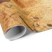 Papier Cadeau Clés grunges de piano de feuille de musique (Coin rond)