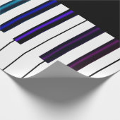 Papier Cadeau Clés psychédéliques foncées fraîches de piano (Coin)