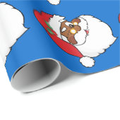 Papier Cadeau Cligner de l'oeil Père Noël noir gardant des (Coin rond)