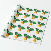 Papier cadeau Cloche dorée et houx (Déroulé)