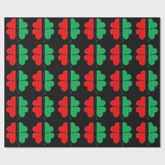 Papier Cadeau Clochers Rouge Noir Vert Kwanzaa (Plat)