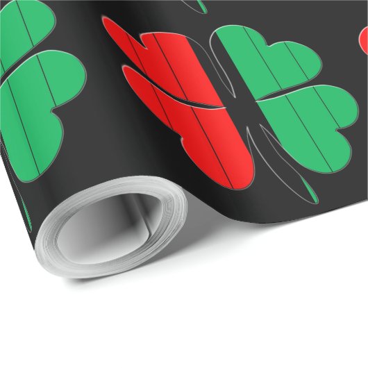 Papier Cadeau Clochers Rouge Noir Vert Kwanzaa (Coin rond)