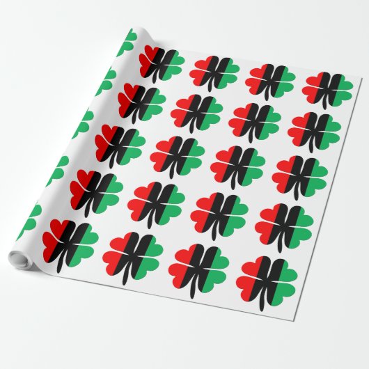 Papier Cadeau Clochers Rouge Noir Vert Kwanzaa (Déroulé)