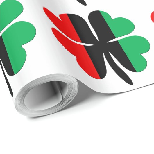 Papier Cadeau Clochers Rouge Noir Vert Kwanzaa (Coin rond)