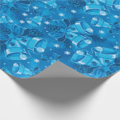 Papier Cadeau Cloches bleues Noël (Coin)