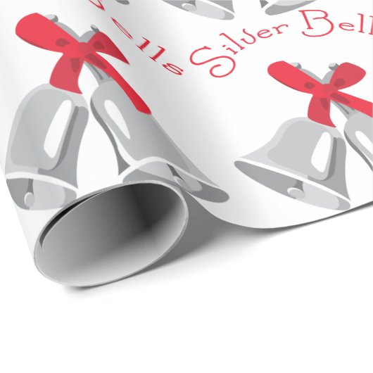Papier Cadeau Cloches d'argent (Coin rond)