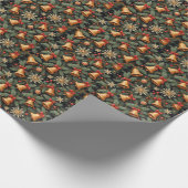 Papier Cadeau Cloches de Fêtes, Motif Décoratif de Noël, (Coin)