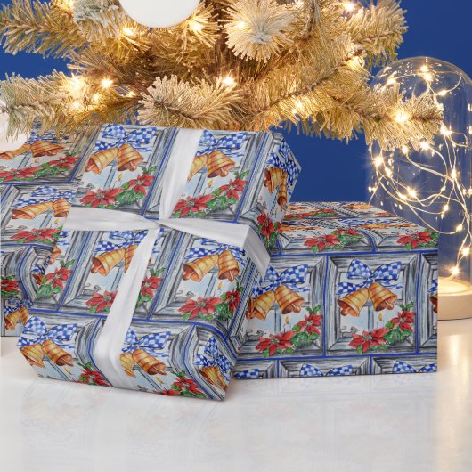 Papier Cadeau Cloches de Noël avec souris (Vacances)