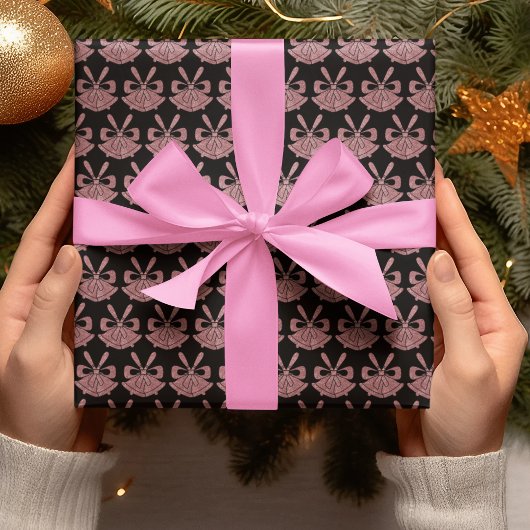 Papier Cadeau Cloches de Parties scintillant rose glam pendant l