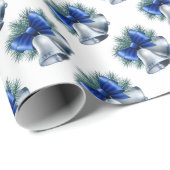 Papier Cadeau Cloches en argent  (Coin rond)