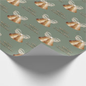 Papier Cadeau Cloches en cuivre et Bow en crème Joyeux Noël (Coin)