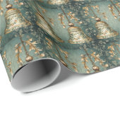 Papier Cadeau Cloches en or stylées (Coin rond)