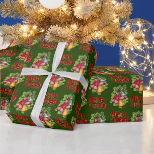 Papier cadeau cloches "Joyeux Noël" vintage