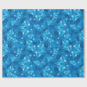 Papier Cadeau Clochettes Bleues de Noël (Plat)