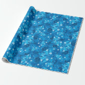 Papier Cadeau Clochettes Bleues de Noël (Déroulé)