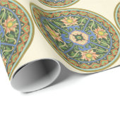Papier Cadeau Cloisonne Chine Patter Asiatique Oriental (Coin rond)