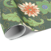 Papier Cadeau Cloisonne Chine Patter Asiatique Oriental (Coin rond)