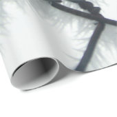 Papier Cadeau Clôture de chaînette noire et blanche (Coin rond)