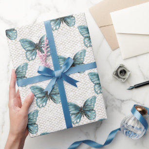 Papier Cadeau Clôture de lien de chaîne sur papillon