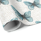 Papier Cadeau Clôture de lien de chaîne sur papillon (Coin rond)