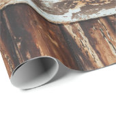Papier Cadeau Clôture en bois vieilli (Coin rond)