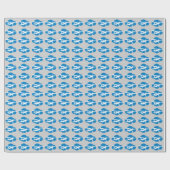 Papier Cadeau Cloud bleu et plan d'aviation (Plat)