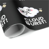 Papier Cadeau Cloud Burn Funny Cloud Fart Pun Dark BG (Coin rond)