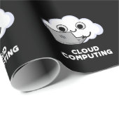 Papier Cadeau Cloud Computing Ordinateur Météo Pun Dark BG (Coin rond)