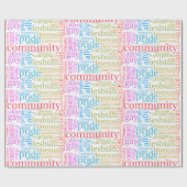 Papier Cadeau Cloud de mot communautaire LGBTQ+ SlipperyJoe (Plat)