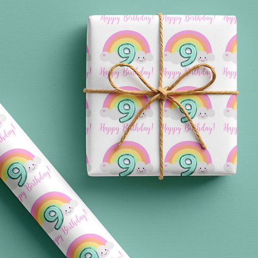 Papier Cadeau Cloud Nine 9th Birthday Wrapping Paper