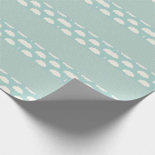 Papier Cadeau Clouds Pois Green Stripe (Coin)