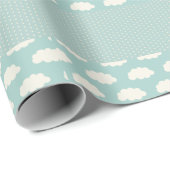 Papier Cadeau Clouds Pois Green Stripe (Coin rond)