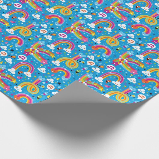 Papier Cadeau clouds rainbows rain drhepattern (Coin)