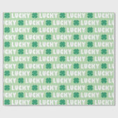 Papier Cadeau Clover blanc vert mignon (Plat)