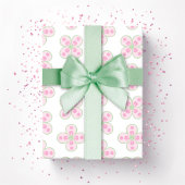 Papier Cadeau Clover Moroccan Quatrefoil in Pink and Green