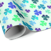Papier Cadeau Clover Shamrock Irlandais Anniversaire Irlandais P (Coin rond)