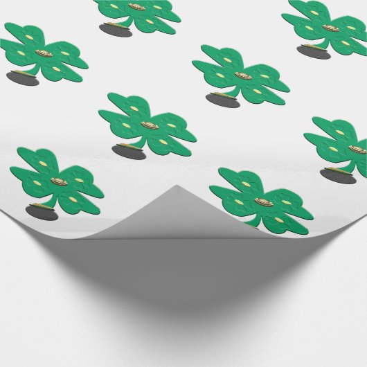 Papier Cadeau Clover vert shamrock (Coin)