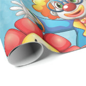 Papier Cadeau Clown Avec Fleurs Enveloppant Papier (Coin rond)