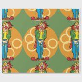 Papier Cadeau Clown de dessin Whimsical aux couleurs vives (Plat)