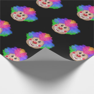 Papier Cadeau Clown de nez rouge sur noir