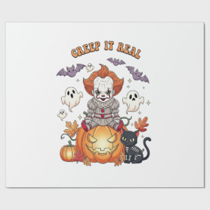 Papier Cadeau Clown d'Halloween Creep It Real