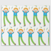 Papier Cadeau Clown en jonglage (Plat)