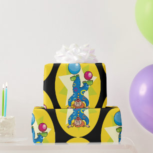 Papier Cadeau Clown sur sa tête
