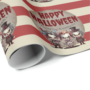 Papier Cadeau Clowns effrayants Carnaval d'Halloween Déplaisant