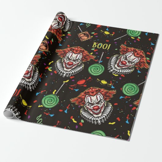 Papier Cadeau Clowns Et Bonbons Maux (Déroulé)