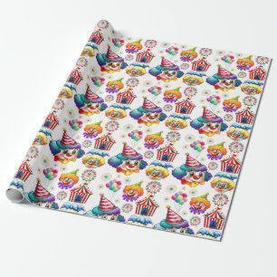 Papier Cadeau Clowns Joyeux