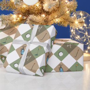 Papier Cadeau Club de golf Élégant Monogramme