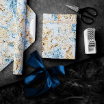 Papier Cadeau Coastal Chic | Moderne Bleu et Or sous la mer<br><div class="desc">Le design de la plage "sous la mer", peint à la main en bleu poussiéreux et or, apporte une touche moderne à un vieux thème. La collection présente des coquillages, des étoiles de mer, un hippocampe et un récif corallien complétant les tons bleu, or et blanc cassé avec une pointe...</div>