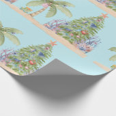 Papier Cadeau Coastal Christmas Palm Tree Gift Wrap – Ocean Holi (Coin)